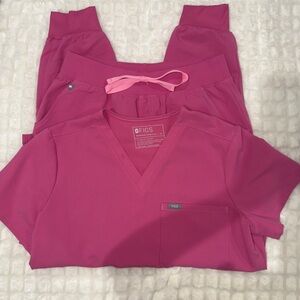 🩺WOMENS FIGS SCRUB SET F’ING PINK SIZE M•MP🩺